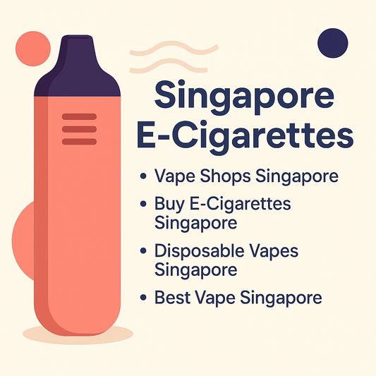 Singapore e-cigarettes and disposable vapes promotional image featuring vape device and keywords: Vape Shops Singapore, Buy E-Cigarettes Singapore, Disposable Vapes Singapore, Best Vape Singapore β SG Vape Clubs.
